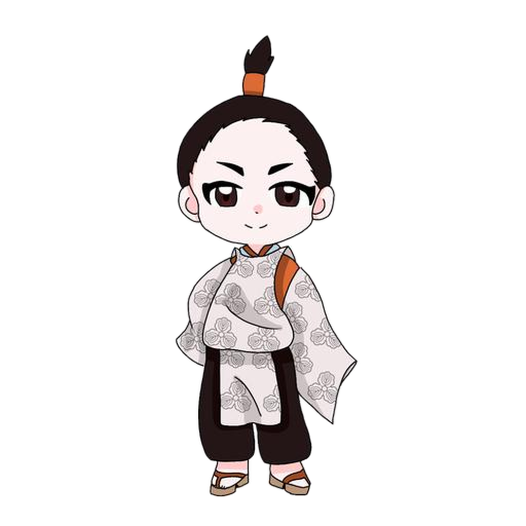 葛西氏をイメージした和装のキャラクター